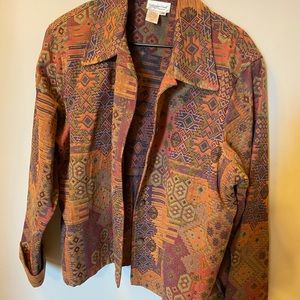 Coldwater Creek Tribal Print Jacket Plus 2X